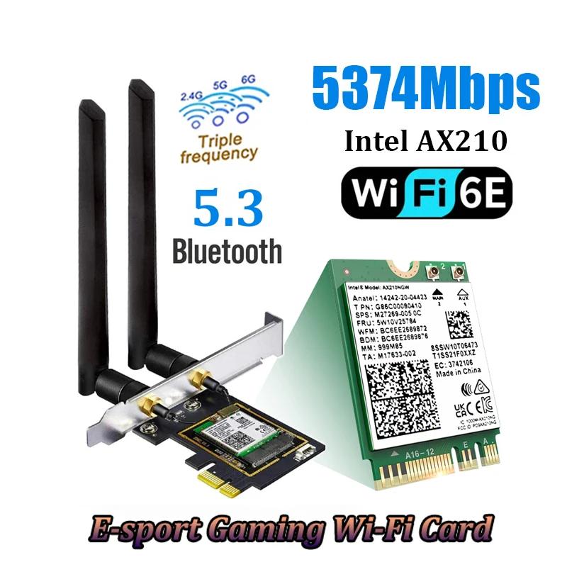 ũž  6E  AX210 PCIe  ,  5.3, 5400Mbps 802.11ax   6 ī, PC 6DBi ׳